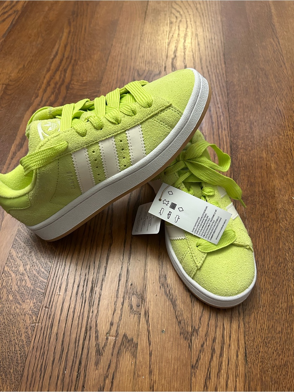 Adidas Sneaker in Neon Lime with White Stripes 7